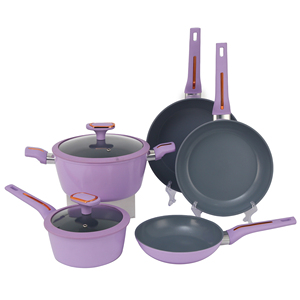 Lavender Purple 7 Pieces Die-cast Aluminum Cookware Set