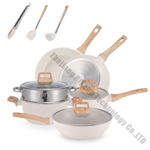 12pcs Induction Die Cast Aluminum Pots and Pans Set