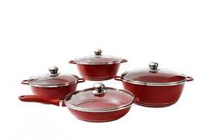Die Cast Aluminum Nonstick Cookware Set with Glass Lid